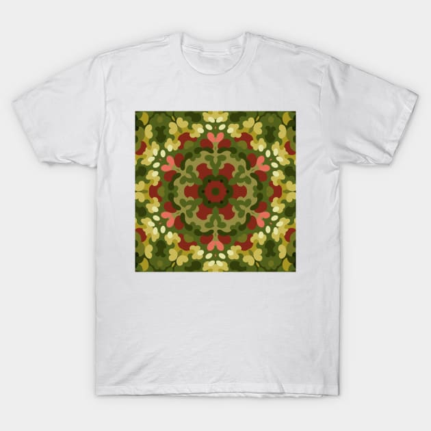 Retro Christmas Mandala T-Shirt by WormholeOrbital